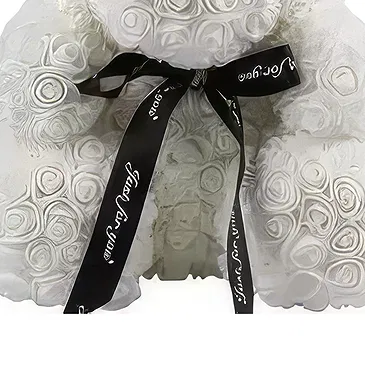 Trinidad Blumen Florist- Luxus weiße Rose Teddy Bouquet/Blumenschmuck