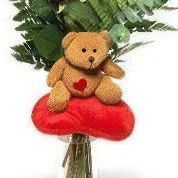 Prokuplje flowers  -  Red Roses with Teddy Flower Bouquet/Arrangement