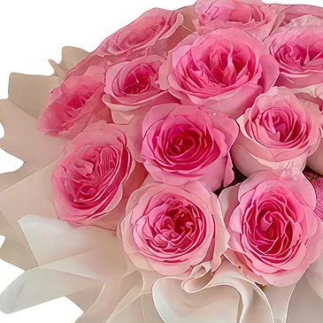 China flowers  -  Pink Roses Box with Adorable Pink Bear Flower Bouquet/Arrangement