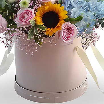 Zhangjiakou blomster- Blandet blomsterboks med rosa roser og andre  Blomsterarrangementer bukett