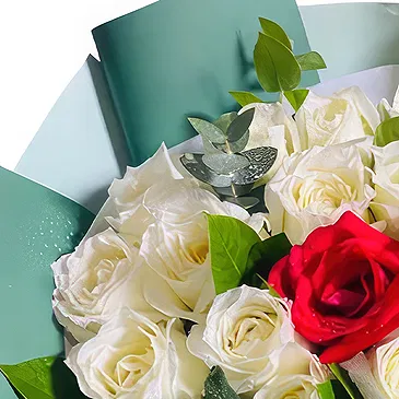 China flowers  -  Elegant Round Bouquet of White and Red Roses Flower Bouquet/Arrangement