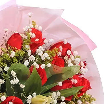 Huaibei bloemen bloemist- Romantisch rode rozen en witte lelie handboek Boeket/bloemstuk