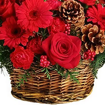 China flowers  -  Beautiful Red Flower Christmas Basket Flower Bouquet/Arrangement