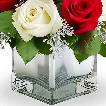 China flowers  -  Romantic Red and White Rose Bouquet  Flower Bouquet/Arrangement