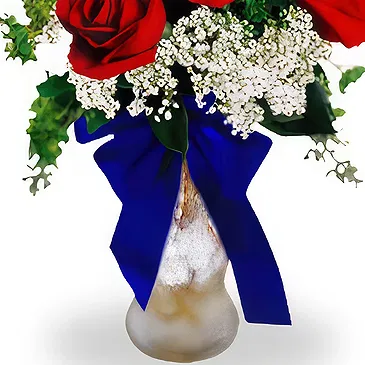 China flowers  -  Elegant Red Roses with Baby's Breath Bouquet Flower Bouquet/Arrangement