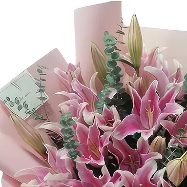 China flowers  -  Elegant Pink Lilies Hand Bouquet Flower Bouquet/Arrangement