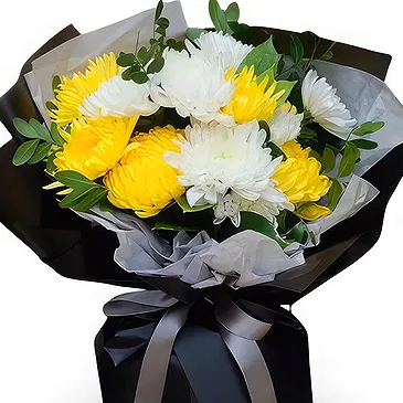 China flowers  -  Elegant Chrysanthemum Sympathy Bouquet Flower Bouquet/Arrangement