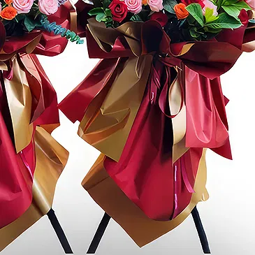 China flowers  -  Standing Basket of Vibrant Roses Flower Bouquet/Arrangement