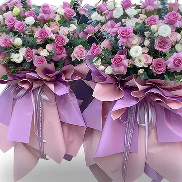 China flowers  -  Luxurious Mixed Flower Standing Basket Flower Bouquet/Arrangement
