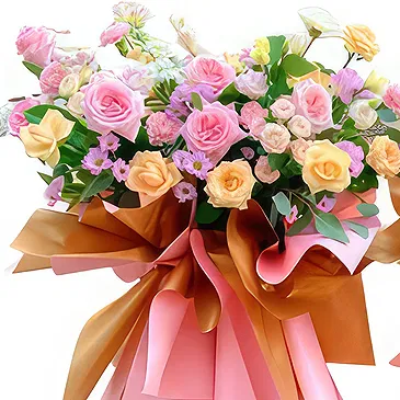China flowers  -  ElegantMixed Flower & Rose Standing Basket Flower Bouquet/Arrangement