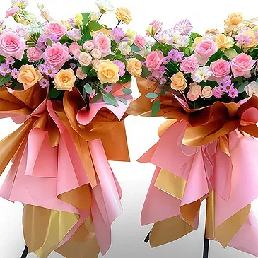 China flowers  -  ElegantMixed Flower & Rose Standing Basket Flower Bouquet/Arrangement