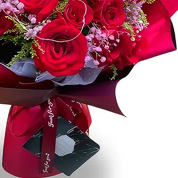 China flowers  -  Passionate Red Rose and Pink Lily Floral Arra Flower Bouquet/Arrangement