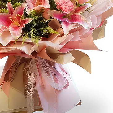 China flowers  -  Timeless Pink Roses, Carnations, and Lilies B Flower Bouquet/Arrangement