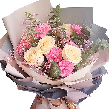 China flowers  -  Roses, Carnations, and Baby's Breath Bouquet Flower Bouquet/Arrangement