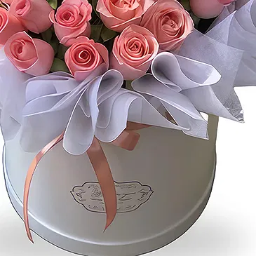 China flowers  -  Timeless Pink Roses Arranged in a Chic Hatbox Flower Bouquet/Arrangement