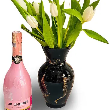 Amstercol I flowers  -  Tulip Arrangement with JP Sparkling Wine Flower Bouquet/Arrangement