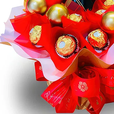 Subic flowers  -  Luxury Champagne and Ferrero  Flower Bouquet/Arrangement