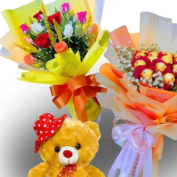 Asipulo flowers  -  Exquisite Assorted Roses Flower Bouquet/Arrangement