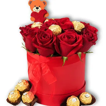 Braga flowers  -  Chocolates and Roses Luxury Box Flower Bouquet/Arrangement