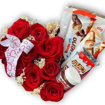 Braga flowers  -  Luxury Roses & Kinder Chocolate Box Flower Bouquet/Arrangement