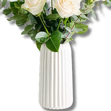 Italy flowers  -  Peace of Mind: Pure Ivory Rose Beauty Flower Bouquet/Arrangement