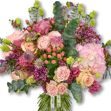 An-Najadah blomster- Romantisk rosa og lilla blomsteroppsats Blomsterarrangementer bukett