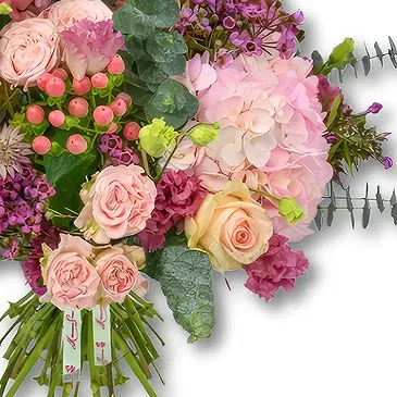 An-Najadah blomster- Romantisk rosa og lilla blomsteroppsats Blomsterarrangementer bukett