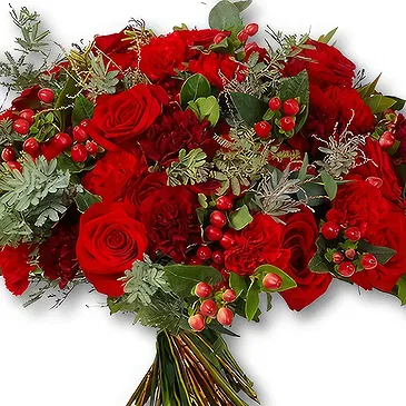 United Arab Emirates flowers  -  Romantic Red Rose and Carnation Flower Bouquet/Arrangement