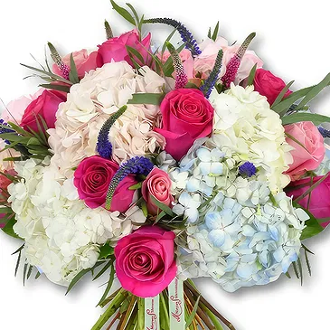 United Arab Emirates flowers  -  Colorful Hydrangea and Rose Bouquet  Flower Bouquet/Arrangement