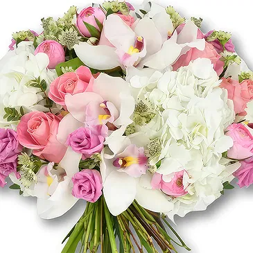 Garhoud flowers  -  Romantic White and Pink Flower Bouquet Flower Bouquet/Arrangement