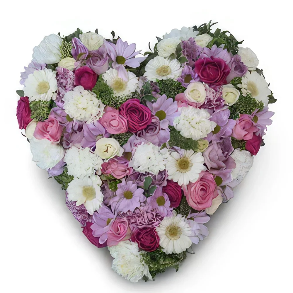 بائع زهور لوزان- قلب الباستيل باقة الزهور