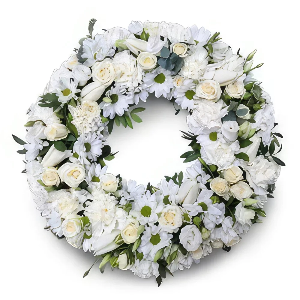 fleuriste fleurs de Liechtenstein- Couronne blanche Bouquet/Arrangement floral