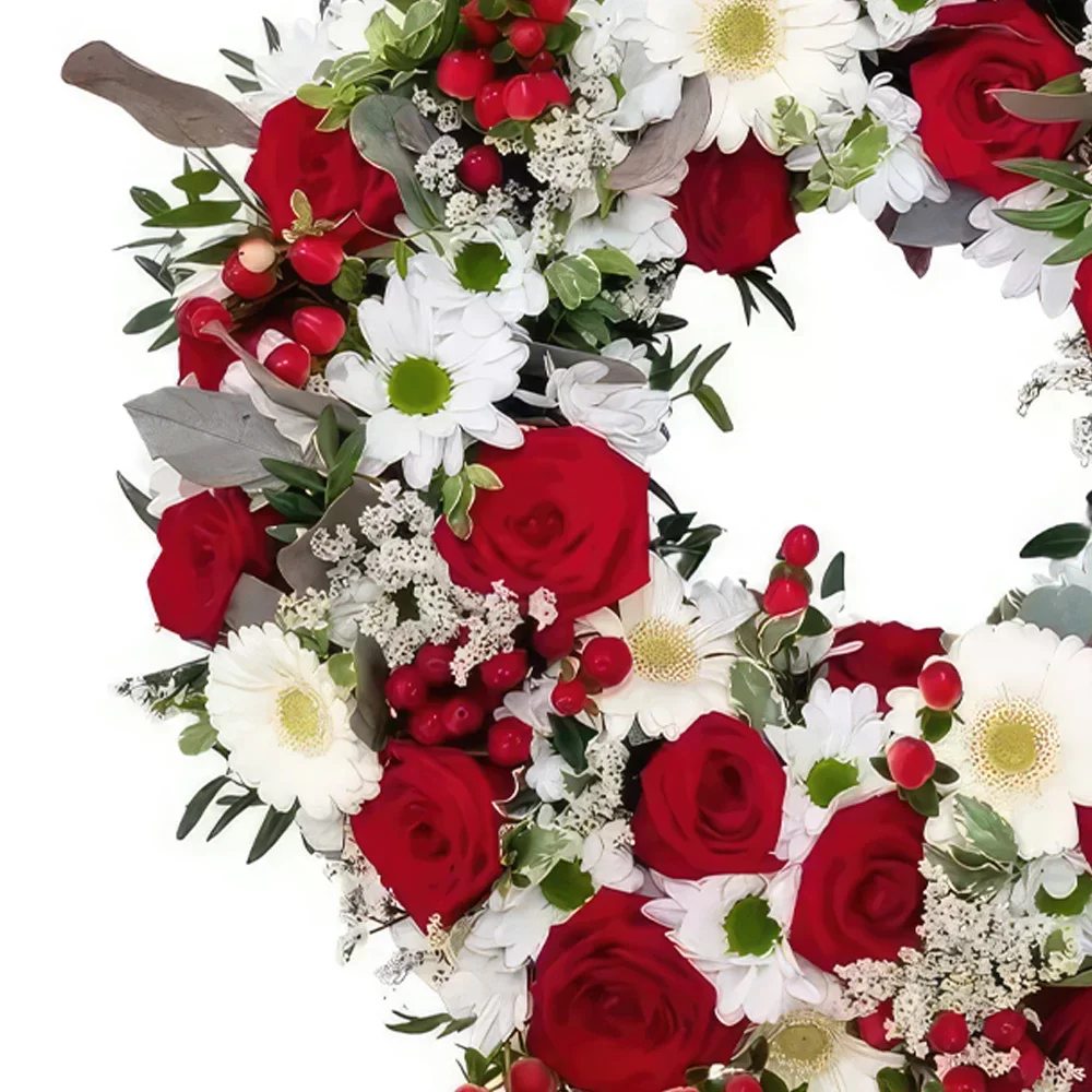 Ζυρίχη λουλούδια- Κόκκινο & Λευκό στεφάνι Μπουκέτο/ρύθμιση λουλουδιών