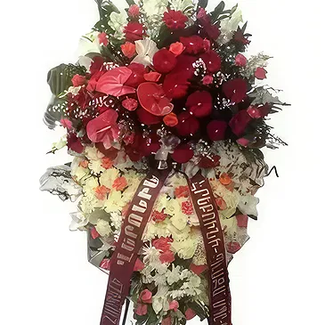 Getk Blumen Florist- Kranz Weiß & Grün Bouquet/Blumenschmuck