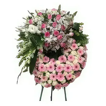 Getk Blumen Florist- Kranz Pink & Weiß Blumen Lieferung