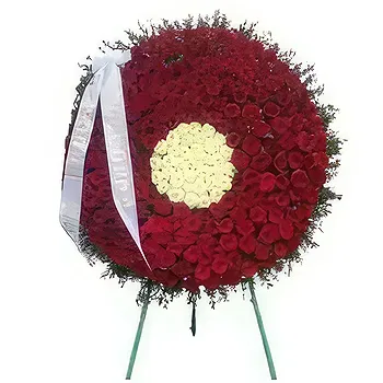 Getk Blumen Florist- Kranz Rot & Weiß Blumen Lieferung