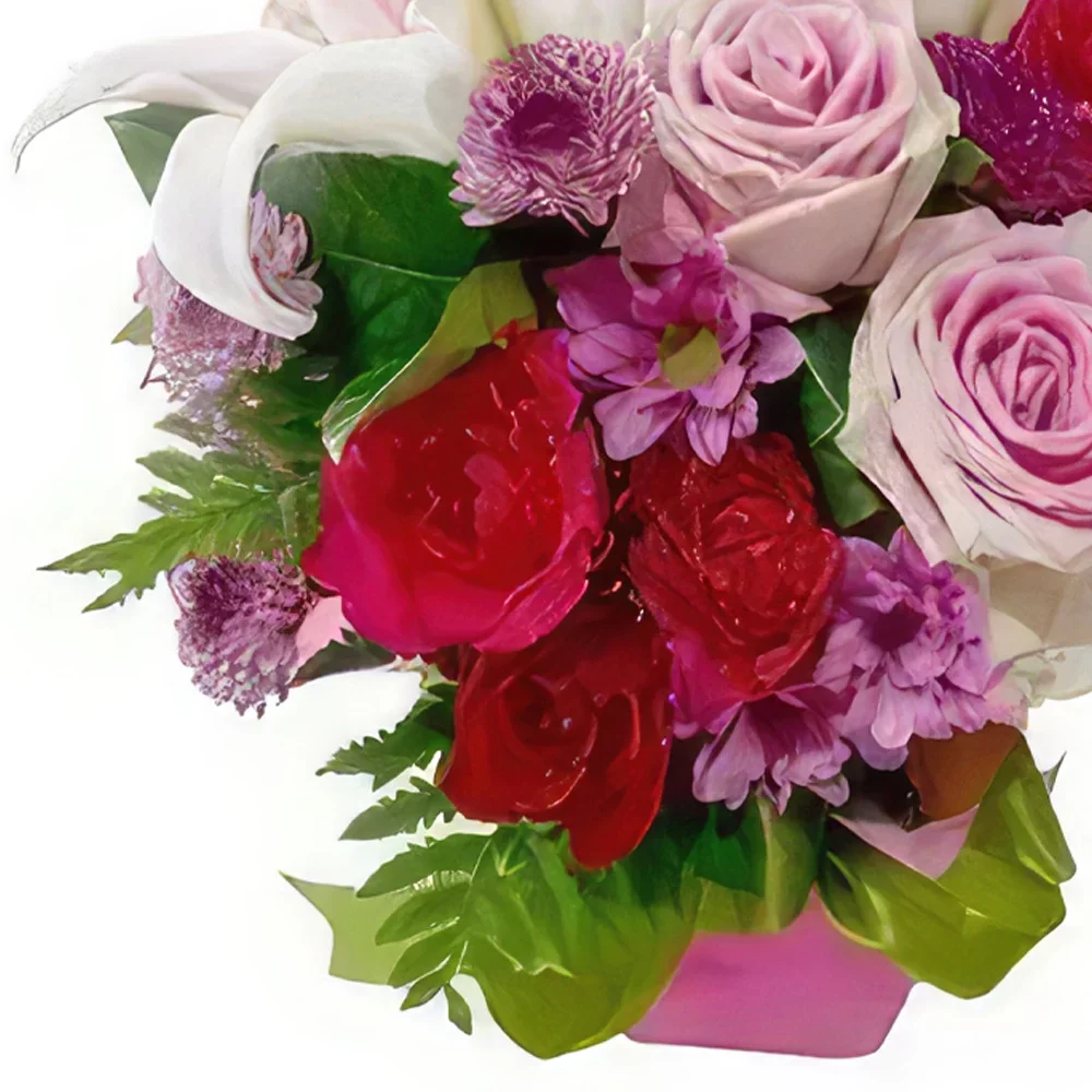 チェンマイ 花- 甘い紫とピンクの花瓶 花束/フラワーアレンジメント