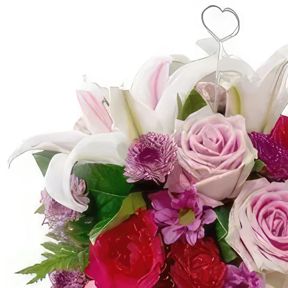 Pattaya kwiaty- Słodki fioletowy i różowy wazon Bukiet ikiebana