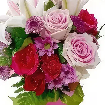 Phitsanulok flowers  -  Sweet Purple & Pink Vase Flower Bouquet/Arrangement