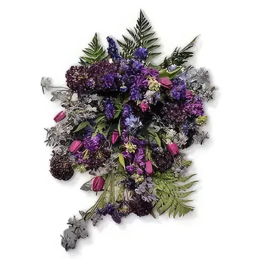Kolding blomster- Blandet lilla begravelsesbuket Blomst buket/Arrangement