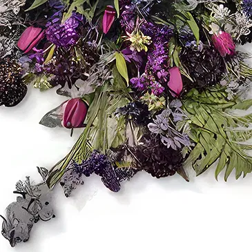 Kolding blomster- Blandet lilla begravelsesbuket Blomst buket/Arrangement