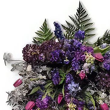 Kolding blomster- Blandet lilla begravelsesbuket Blomst buket/Arrangement