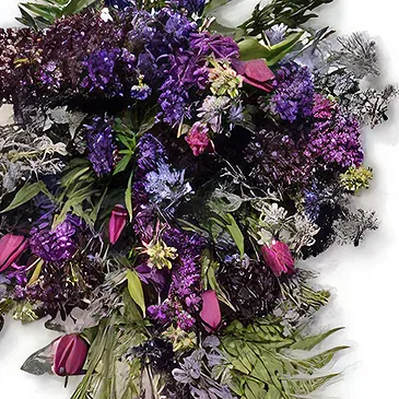 Kolding blomster- Blandet lilla begravelsesbuket Blomst buket/Arrangement
