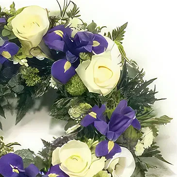 Sig () blommor- Mjuka rosor rund krans Bukett/blomsterarrangemang