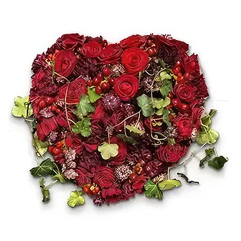 Sig () blommor- Röda rosor kudde Blomma Leverans