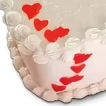 El Balyana flowers  -  Vanilla Heart Cake Flower Bouquet/Arrangement