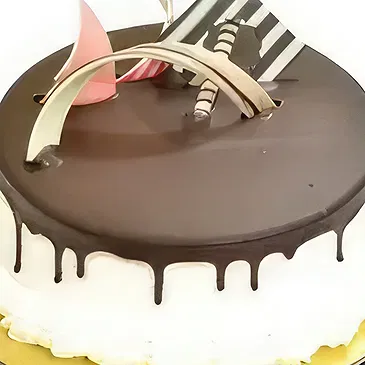 El Balyana flowers  -  Round Shaped Vanilla chocolate Cake Flower Bouquet/Arrangement