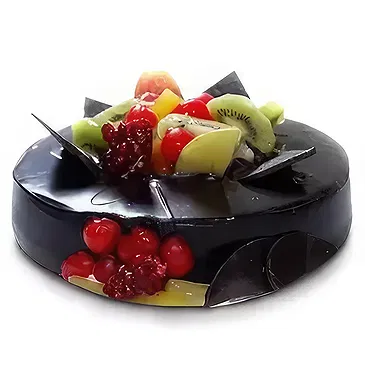 flores Eastern floristeria -  Pastel de frutas de chocolate en forma redond Ramo de flores/arreglo floral