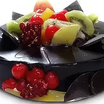 flores Eastern floristeria -  Pastel de frutas de chocolate en forma redond Ramo de flores/arreglo floral