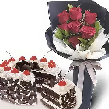 Tasikmalaya rože- Torta z vrtnicami Cvet šopek/dogovor